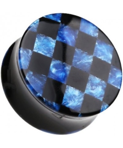 Marble Checker Double Flared WildKlass Ear Gauge Plug (Sold as Pairs) 2 GA Blue $14.29 Body Jewelry