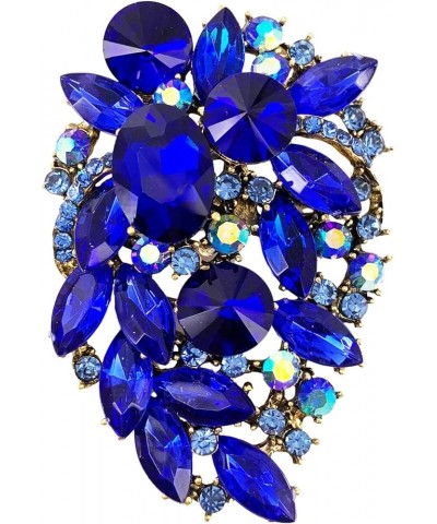 Rhinestone Statement Brooch Pin Flower Dress Accessory Blue $8.09 Brooches & Pins