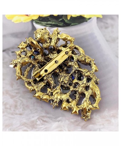 Rhinestone Statement Brooch Pin Flower Dress Accessory Blue $8.09 Brooches & Pins