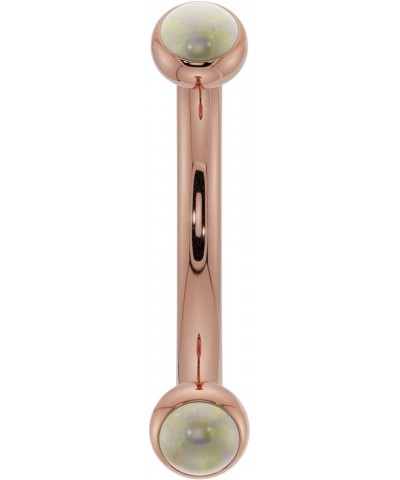 Dainty Opal Bezel-Set Curved Barbell for Eyebrow Rook Belly (I1 Clarity, J-K Color) 14K Rose Gold | 16G | 5/16" (8mm) $86.10 ...