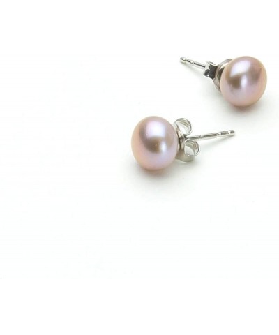 HinsonGayle Handpicked 7.5-8mm Button Shaped Freshwater Cultured Pearl Stud Earrings Sterling Silver lavender $52.00 Earrings