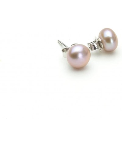 HinsonGayle Handpicked 7.5-8mm Button Shaped Freshwater Cultured Pearl Stud Earrings Sterling Silver lavender $52.00 Earrings