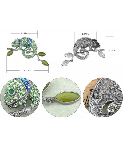 Light Amethyst Rose Pink or Peridot Green Chameleon Lizard Convertible to Pendant Brooch Pin Green $11.99 Brooches & Pins