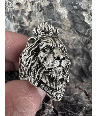 Men's Rings for Men Women Silver plated Brass Ductile Material Open Rings Adjustable Gifts for Boys Girls Lion D $5.62 Rings