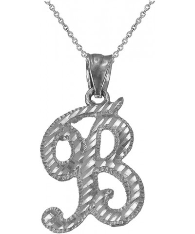 Sterling Silver Sparkle-Cut Letter Initial Script Necklace 16.0 Inches Letter B $20.67 Necklaces