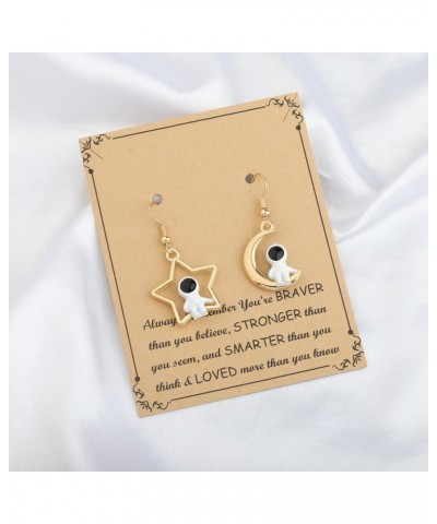 Astronaut Earrings Star Moon Spaceman Astronaut Dangle Earrings Astronomy Jewelry Space Lovers Gifts for Women Girls Gold $9....