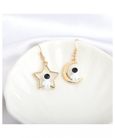 Astronaut Earrings Star Moon Spaceman Astronaut Dangle Earrings Astronomy Jewelry Space Lovers Gifts for Women Girls Gold $9....