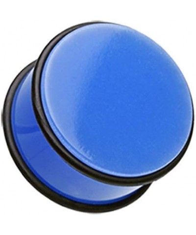 Neon Colored Acrylic No Flare Ear Gauge Plug 8 GA (3.2mm), Blue $8.15 Body Jewelry