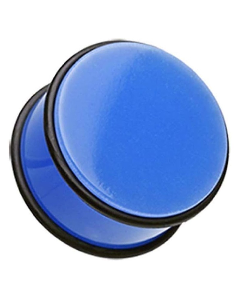 Neon Colored Acrylic No Flare Ear Gauge Plug 8 GA (3.2mm), Blue $8.15 Body Jewelry