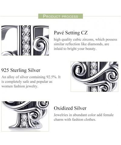 925 Sterling Silver Letter Charms for Pandora Bracelets Alphabet Initial Beads Jewelry Gift for Women Letter T-To be yours. $...