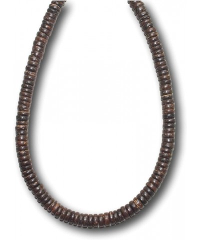 Mens and Womens Summer Beach Surfer Necklace From the Philippines, Dark Brown Coconut Beads 20 Inches $7.77 Necklaces