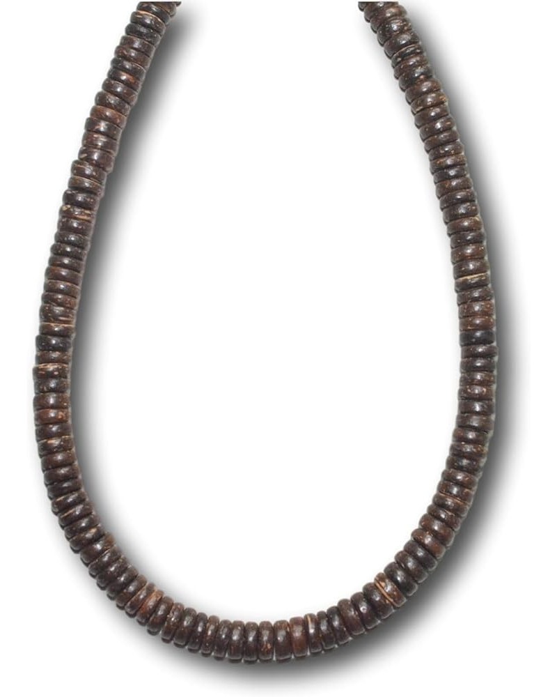 Mens and Womens Summer Beach Surfer Necklace From the Philippines, Dark Brown Coconut Beads 20 Inches $7.77 Necklaces