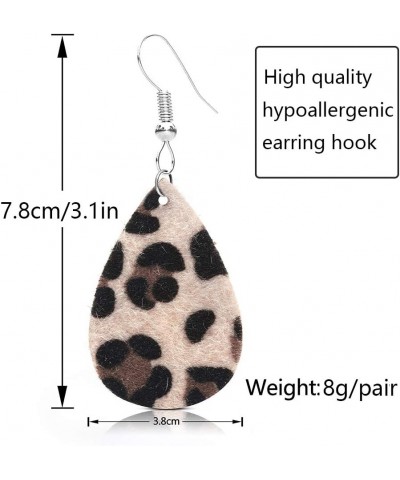 16 Pairs Leather Earrings for Women Teardrop Leaf Leopard Print Drop Earrings Lightweight Dangle Earrings Set color 2 $10.50 ...