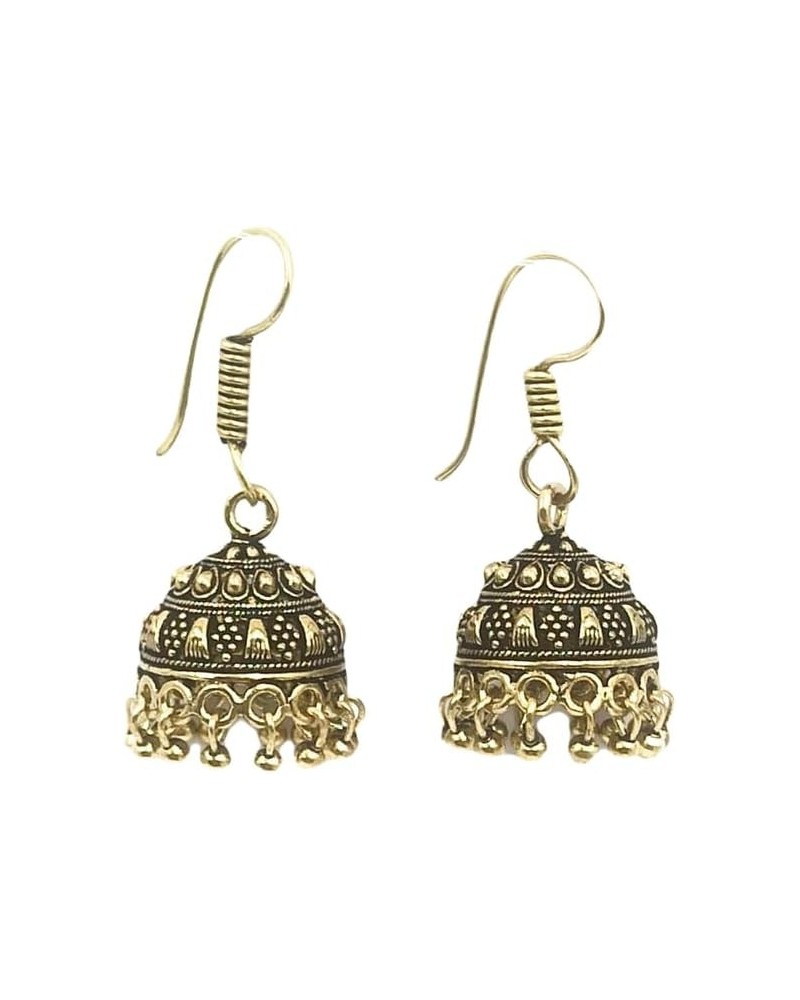 India Fashion Arts Gypsy Style Antique Indian Traditional Earring, Jhumka, Jhumki for Women & Girls - Bohemian Jewelry Gift f...