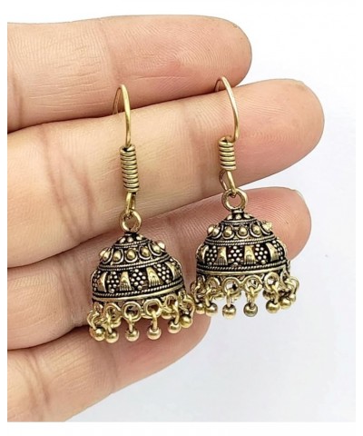 India Fashion Arts Gypsy Style Antique Indian Traditional Earring, Jhumka, Jhumki for Women & Girls - Bohemian Jewelry Gift f...