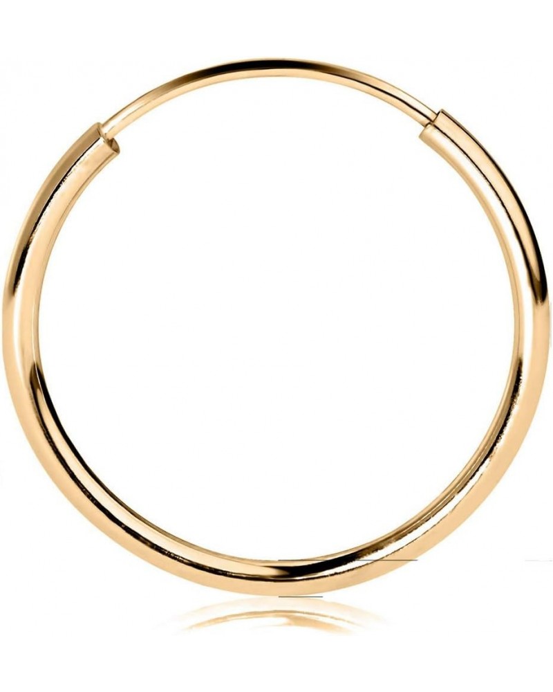 14k White or Yellow Round Gold Endless Hoop Earrings (10-20x1.0mm), Lightweight Unisex Single Piercing to Lobe,Upper-Lobe, Sn...