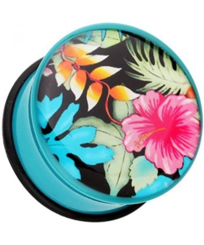 Hawaii Luau Flower Single Flared Ear Gauge Plug 7/8" (22mm) $12.75 Body Jewelry