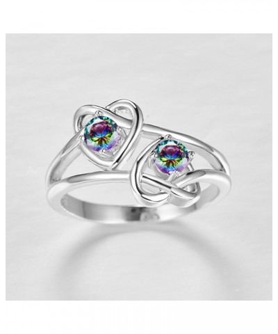 Love Charm Heart Cut Zircon Sweet Ring Jewelry Accessories Woman Birthday Valentine's Day Anniversary Personality Gift Colorf...