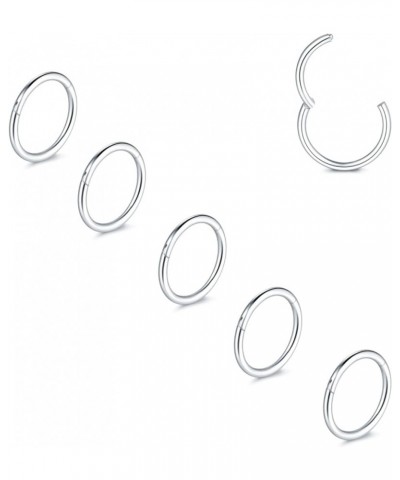 14G 16G 18G 20G Nose Ring Hoop Stainless Steel Hinged Segment Ring Hoop Nose Clicker Ring Tragus Helix Cartilage Daith Rook E...