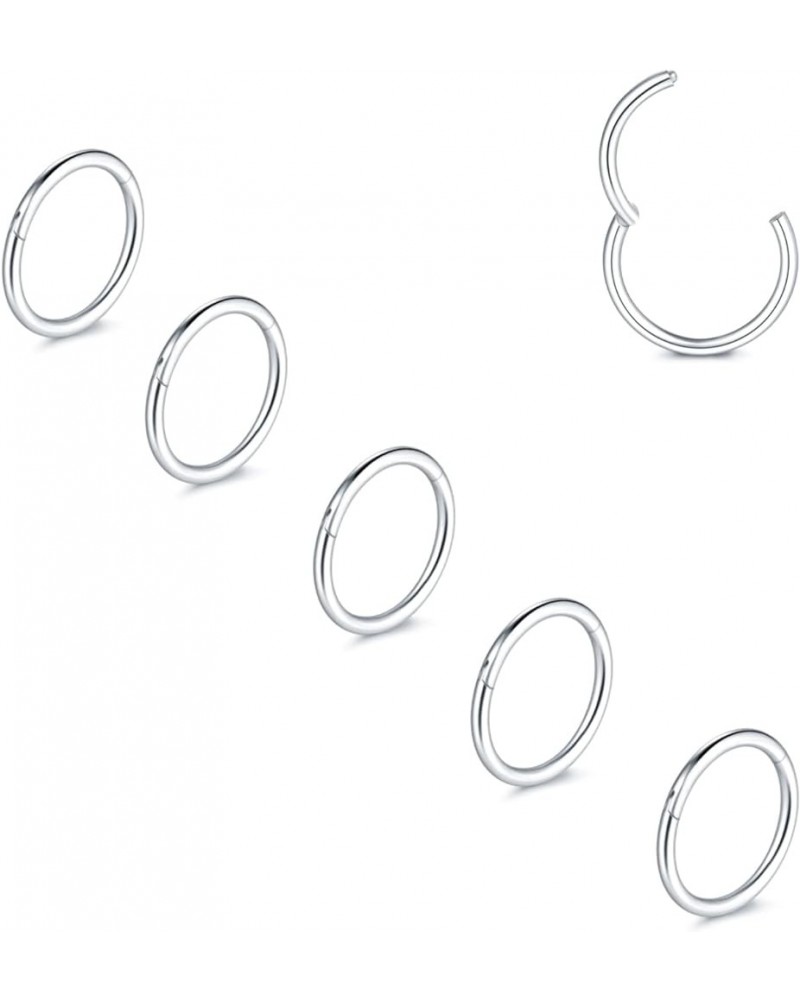 14G 16G 18G 20G Nose Ring Hoop Stainless Steel Hinged Segment Ring Hoop Nose Clicker Ring Tragus Helix Cartilage Daith Rook E...