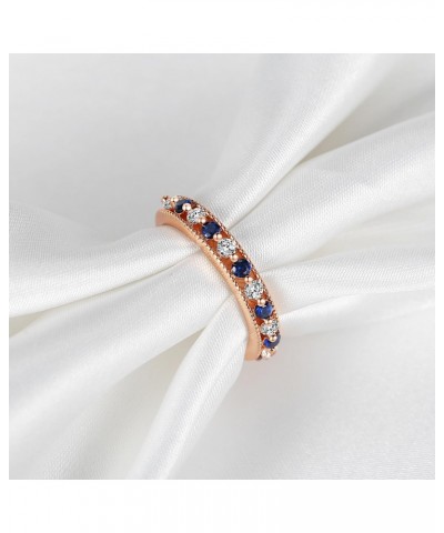 Blue White Cubic Zirconia Pave Set Fashion Eternity Rings Adjustable Wrap Open Rings for Women Girl, Rose Gold Plated $10.79 ...