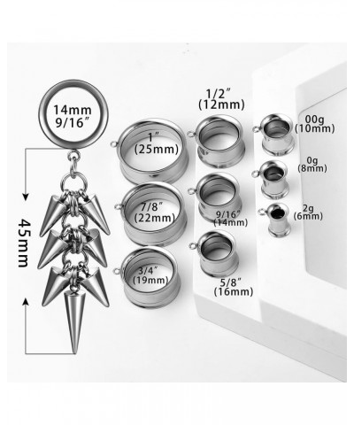 1 pair ear weights DIY Dangle Ear Plugs Tunnels Daily 316 Stainless Steel Ear Gauges Expander Stretcher Piercing Body Silver ...