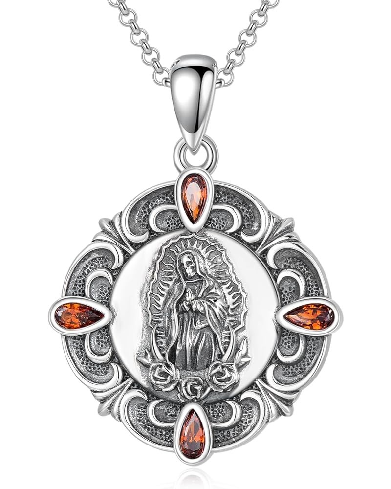 Mother's Day Gifts for Women Mother Girls 925 Sterling Silver Necklace Birthdays Gifts Santa Muerte $24.48 Necklaces