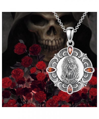 Mother's Day Gifts for Women Mother Girls 925 Sterling Silver Necklace Birthdays Gifts Santa Muerte $24.48 Necklaces