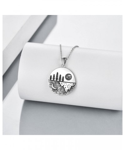 Mountain Necklace Sterling Silver Nature Pendant Necklace Forest Mountain Jewelry Nature Gift for Nature Lovers $8.47 Necklaces