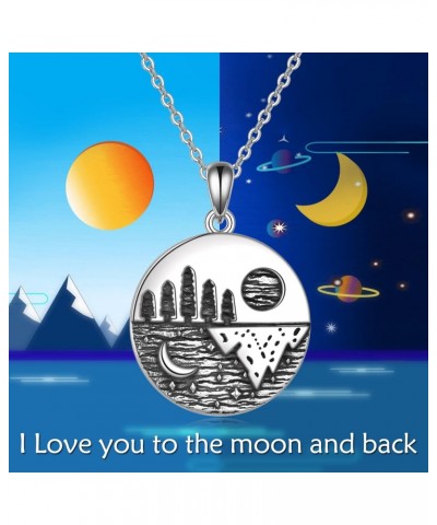 Mountain Necklace Sterling Silver Nature Pendant Necklace Forest Mountain Jewelry Nature Gift for Nature Lovers $8.47 Necklaces