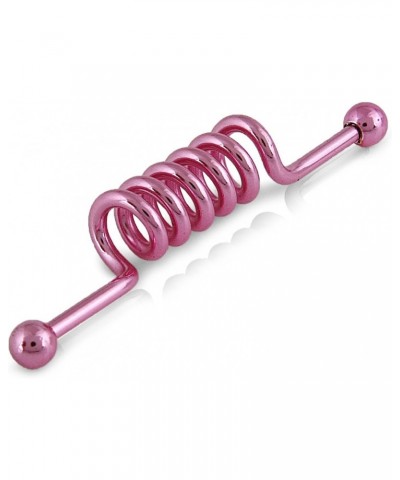 Anodized Steel Industrial Barbell 14g (Pink) $10.79 Body Jewelry