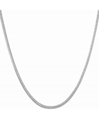 Crushed Herringbone Chain Necklaces for Women and Men 24k Gold Plated 30 inches 2mm White Gold $25.46 Necklaces