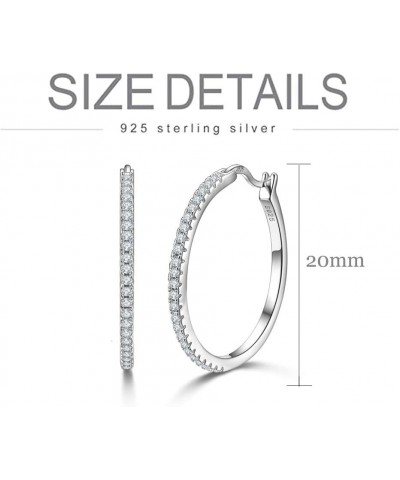 925 Sterling Silver Hoops Big Round Loops Earrings Paved Zircon Halo CZ Women Ear Jewelry 20 30 40mm Hoop Earring 20MM $10.80...