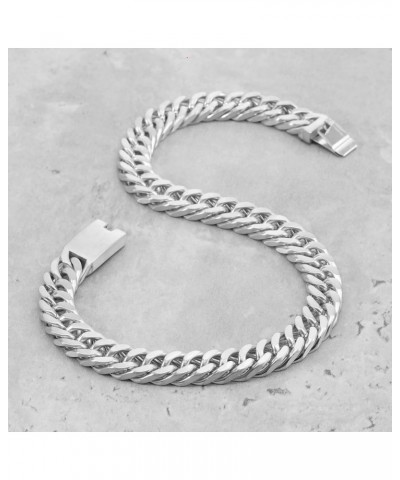 18K PVD Double Gold Plated Miami Double Weaving Cuban Link Chain Bracelets and Nekclaces 12mm-61cm Silver $15.18 Bracelets