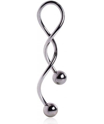 Assorted Spiral Twist Navel Ring 316L Surgical Steel Belly Button Body Piercing Rings 14 Gauge Clear & Balck $9.67 Body Jewelry