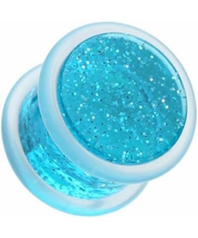 Glitter Shimmer Acrylic WildKlass No Flare Ear Gauge Plug (Sold as Pairs) 2 GA Blue $10.07 Body Jewelry