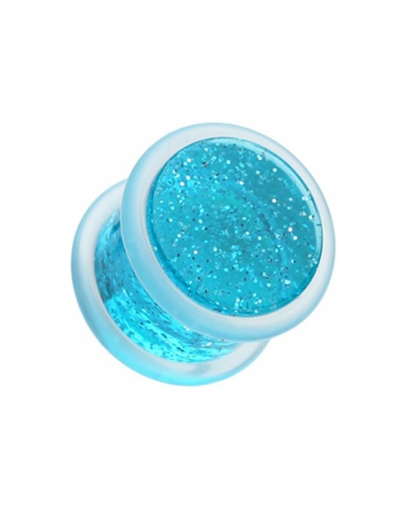 Glitter Shimmer Acrylic WildKlass No Flare Ear Gauge Plug (Sold as Pairs) 2 GA Blue $10.07 Body Jewelry