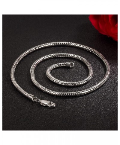 Italy 925 Sterling Silver Snake Chain Necklace Men & Women 3MM-4MM Rolo Link Round Chain Chokers 18 "20" 22 "24" 26 "28" 30" ...