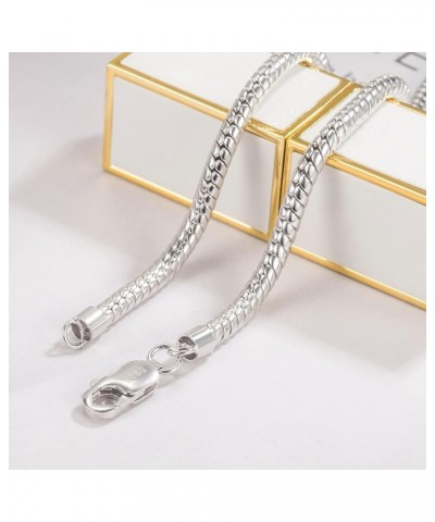 Italy 925 Sterling Silver Snake Chain Necklace Men & Women 3MM-4MM Rolo Link Round Chain Chokers 18 "20" 22 "24" 26 "28" 30" ...