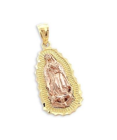 14k Yellow and Rose Gold Virgin Mary Charm Pendant New $96.50 Pendants