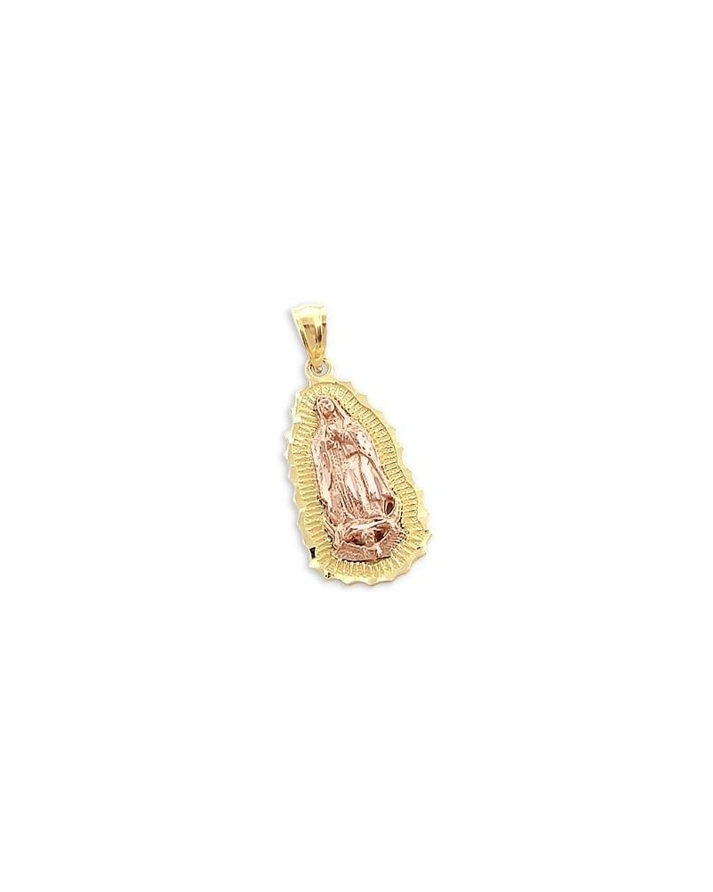 14k Yellow and Rose Gold Virgin Mary Charm Pendant New $96.50 Pendants