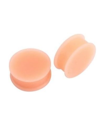 Pair of Peach/Flesh Skin Tone Silicone Double Flared Plugs Hiding Hide Hider Retainer Ear Gauges Body Piercing Jewelry 3/4"(2...