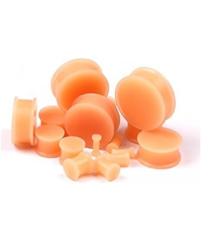 Pair of Peach/Flesh Skin Tone Silicone Double Flared Plugs Hiding Hide Hider Retainer Ear Gauges Body Piercing Jewelry 3/4"(2...