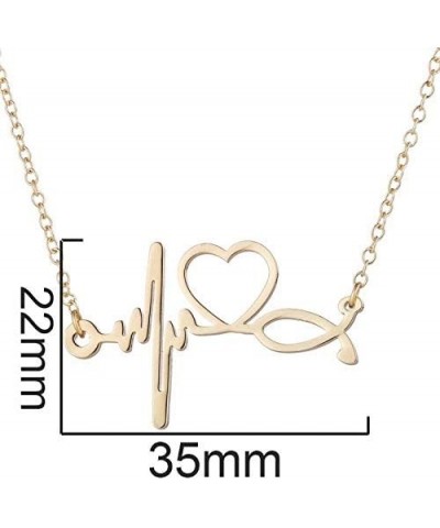 Nurses'day Gift EKG Heartbeat Necklace Lifeline Pulse Pendant Nurse Doctor RN Nursing School Graduation Jewelry silver $8.24 ...