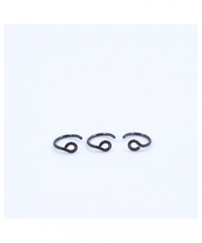 Fake Nose Ring 20g Faux Nose Hoop Nose Piercing Jewelry 6mm/8mm/10mm Septum Ring lip Rings 3pcs 6mm, Black $6.23 Body Jewelry