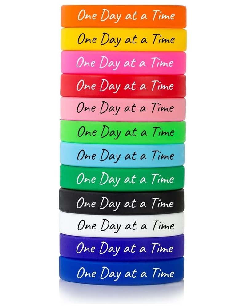 MZZJ 12 Pack-Motivational Faith Positive Inspirational Bracelet 7.5Inches 12MM Silicone Rubber Waterproof Outdoor Sport Band ...