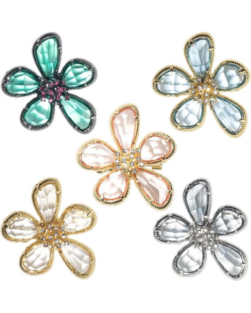 5 Packs Women's Crystal Flower Brooch Vintage Rhinestone Scarf Brooch Pins Jewelry Accessories $9.88 Brooches & Pins