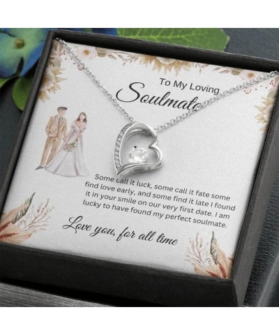 To My Soulmate Necklace For Women, Women Romantic Jewelry For Her Anniversary, Personalized Christmas Presents For Girlfriend...