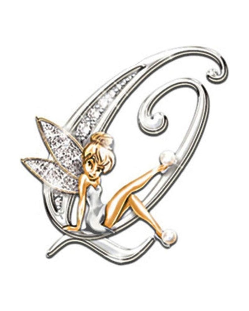 Initial Letter Brooch Pins Rhinestone Crystal Elf Angel Collar Pins Brooches For Girls Women Accessories Q $7.13 Brooches & Pins