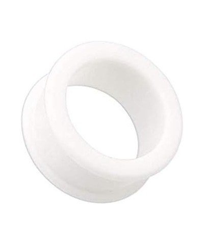 Flexible Silicone Double Flared Ear Gauge Tunnel Plug 5/8" (16mm), White $9.35 Body Jewelry